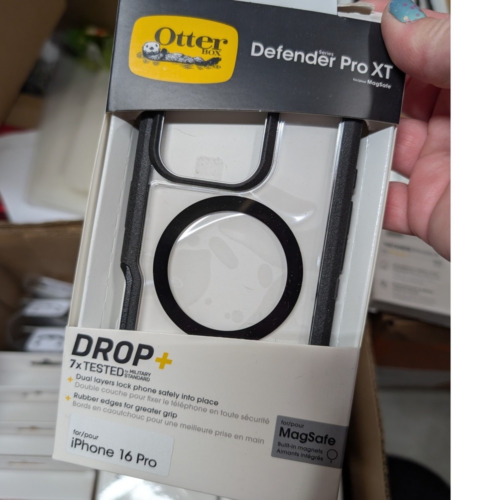OtterBox Defender Pro XT iPhone 16 Pro Black NWT MagSafe Clear Case Dark Side